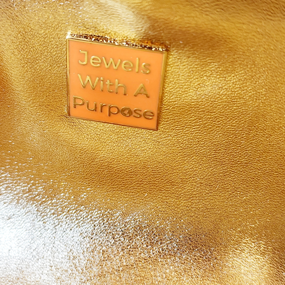 Jewels With A Purpose Pink And Gold Jeweled Clutch. NEW. - Picture 2 of 10